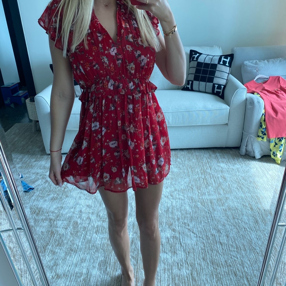 Zara dress size  S red flowers